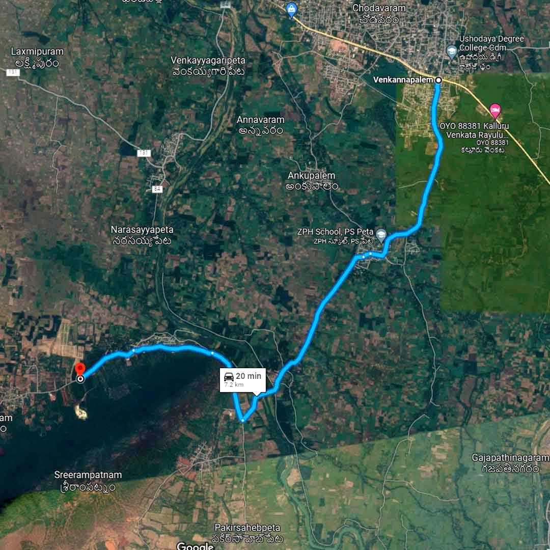 route-map-from-chodavaram-to-chandanavanam